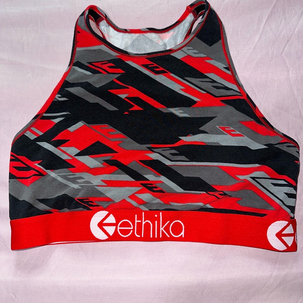 Ethika Women's Dynamic Red and Black Sports Bra